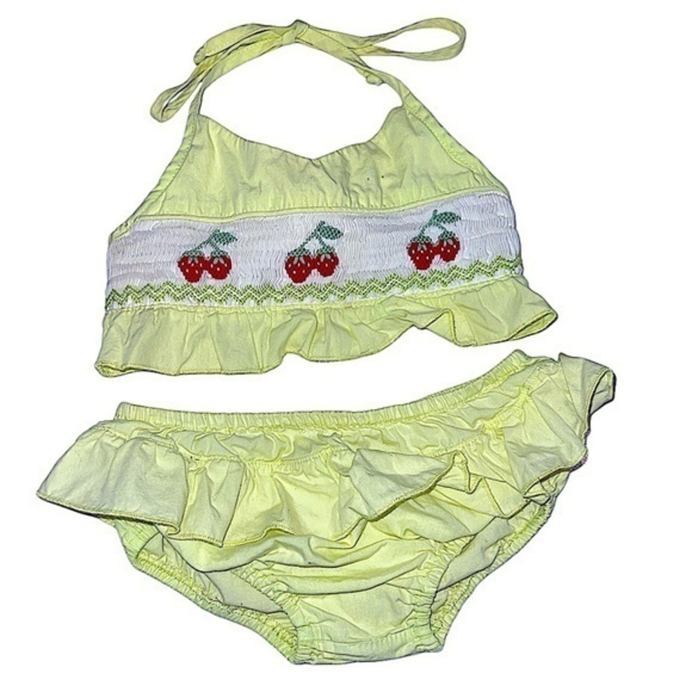 3T Strawberry Smocked Bikini Bathing suit